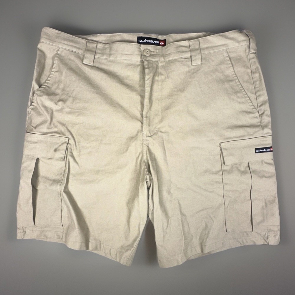 Quick Silver Men's Khaki Cargo Shorts Size 40 Canvas Like Material See Details
